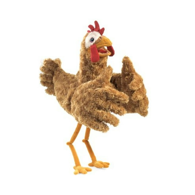 Pollo folkmanis Marioneta de dos manos naranja-rojo 1 EA Folkmanis