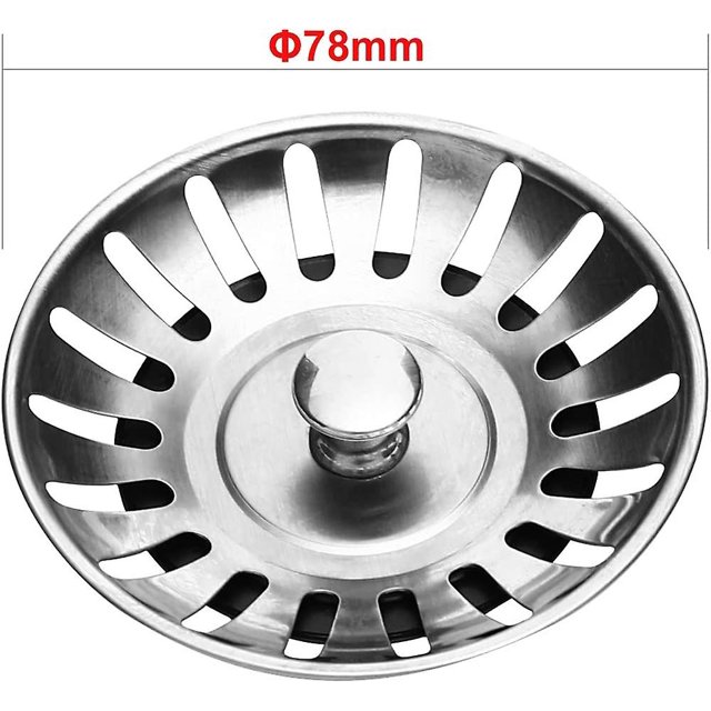 Kitchen Sink Filter Plug Stainless Steel, Kitchen Sink Filter Waste Plug, Pore Size: 78 Mm 4 Pieces
