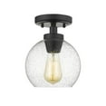 thumbnail image 1 of Beaumont Lane Flush Mount in Black with Seeded Glass, 1 of 4