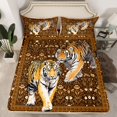 thumbnail image 2 of jejeloiu Wild Tiger Animal Twin Sheet Sets,Retro Rustic Flower Bedding For Men Women 3-Piece, 2 of 7