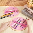 thumbnail image 3 of 2Pcs Donut Pencil Case HolderRoll 8.8 Inch Canvas Pencil Pouch Donut Canvas PenRoll Up Case Round Pencil Holder Pancake Stationery Pencil Wrap, 3 of 9
