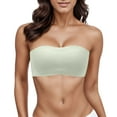 thumbnail image 2 of Siilsaa Strapless Bra for Women Non-Slip Silicone Padded Bandeau Bra Wireless Tube Top Bra Mint Green,XL, 2 of 4
