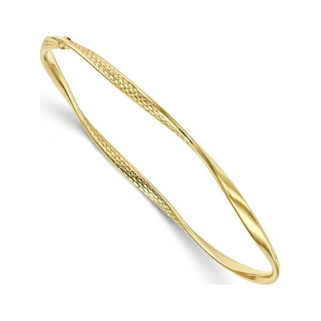 10k Yellow Gold Leslie's Polished Textured Twisted Bangle Bracelet