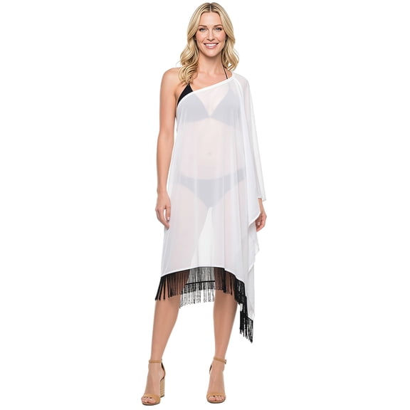 HAPPY BAY Women's Beachwear Swimsuit Coverups Summer Swim Beach Dress Cover ups for Swimwear Women Loose Flowy Bathing Suit 1X-2X Snow White_AC517