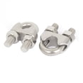 thumbnail image 1 of Unique Bargains 12mm 1/2' Stainless Steel Wire Rope Cable Clamp Clips 2pcs, 1 of 1
