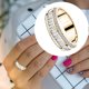 thumbnail image 2 of SkyAuks Anillos Oro Triple Anillos de Diamantes de Imitación Mujeres Anillo Completo de Diamante Zirconia Joyería para Mujer Anillos de Diamante para Mujer Talla 5 11 Joyería y Relojes Oro 5, 2 of 5