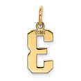 thumbnail image 3 of Finest Gold 14K Yellow Gold Small Polished Number 3 Charm, 3 of 6