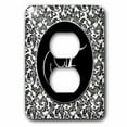 thumbnail image 1 of 3dRose Letter F - Black and White Damask - 2 Plug Outlet Cover (lsp_38755_6), 1 of 1