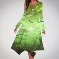 thumbnail image 2 of Long Dress with Sleeves,Summer Casual Dress,Ladies Fashion Printed Long Sleeved Round Neck Casual Irregular Dress, 2 of 5