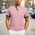 thumbnail image 2 of Afdoent Mens Casual Polo Shirts Male Summer Sports Casual Style Short Sleeve Color Block Shirts For Men, 2 of 5