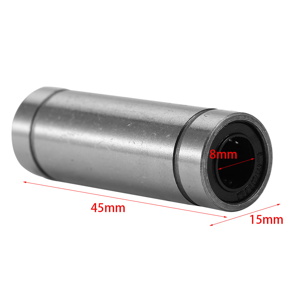 6pcs LM8LUU Linear Bearings CNC Linear Motion Ball Bushing Double Side Rubber Sealed for 8mm Rod 3D Printer 