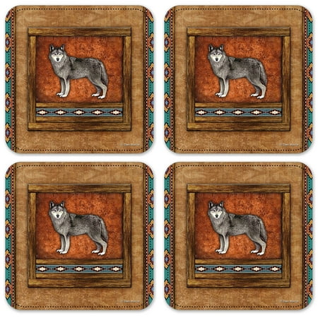 

Vinyl Drink Coasters - Set of 4 - Wolf - Image by Dan Morris