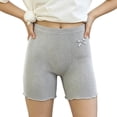 thumbnail image 2 of Miqool Girls Ribbed Knit Bike Shorts Stretch 2-13 Years Anti-Chafe Undershorts Casual Soft Elastic Bow Waist Ruffle Hem Shorts, 2 of 7