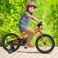 thumbnail image 2 of Costway Vélo pour Enfant de 18 Pouces pour 4 à 8 Ans avec Selle Ajustable et Guidon Antidérapant Rouge, 2 of 10