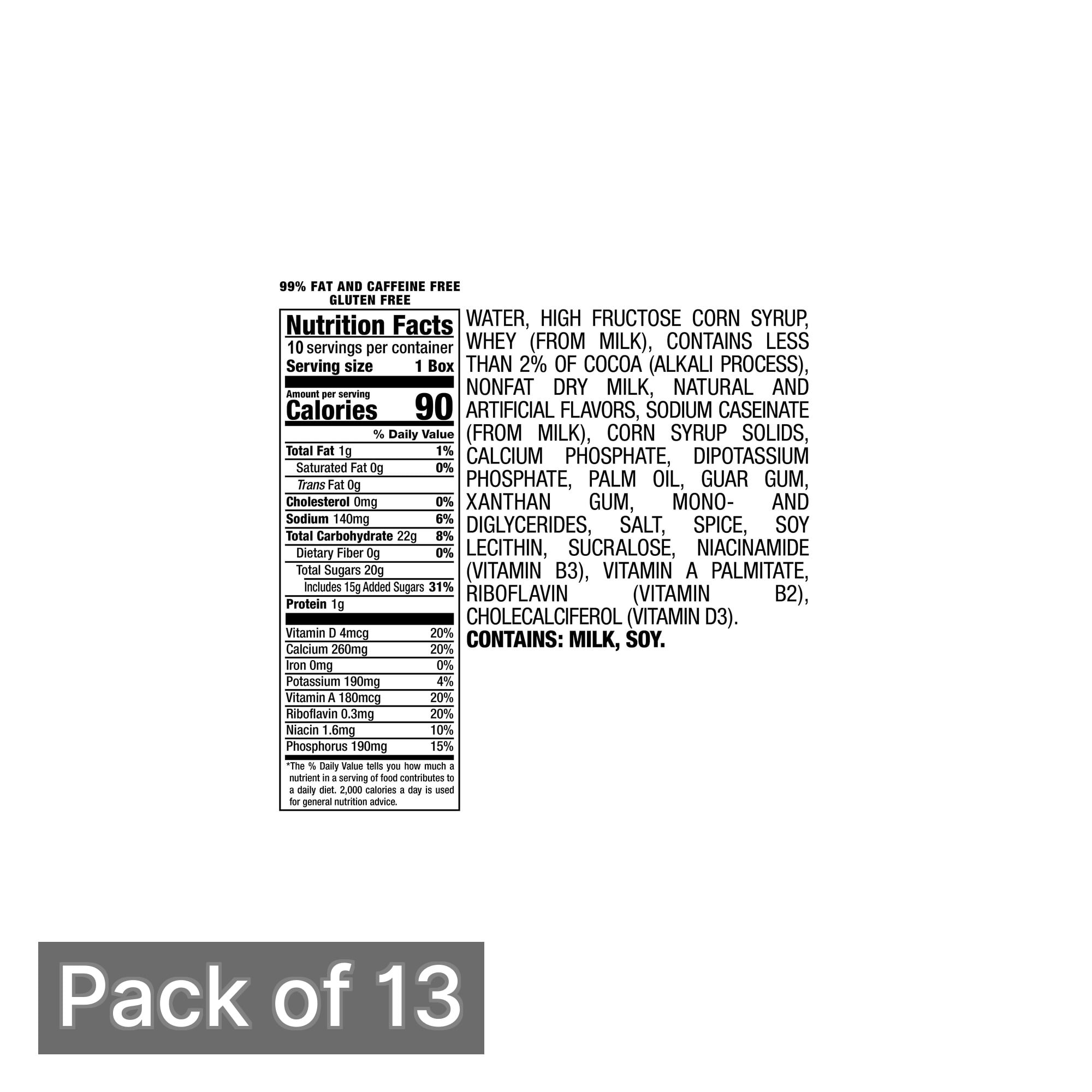 Yoo-Hoo Chocolate Drink 10-Count 6.5 fl oz Box (Pack of 13)