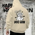 thumbnail image 2 of Hoodies for Men Casual Halloween Ghost Print Pullover Warm Comfortable Long Sleeve Hooded Sweatshirt Fall Winter Streetwear Loose Mens Sweatshirts Beige L, 2 of 4