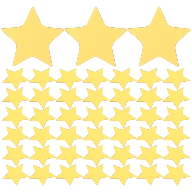GAXIRE 100 pegatinas de pared acrílicas con forma de estrella, calcomanías de espejo extraíbles para fondo de pared.