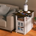 thumbnail image 6 of FAGAGA End Tables for Living Room with Charging Station, Wooden Nightstand for Bedroom with Storage, Antique White, 6 of 12