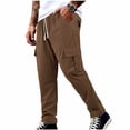 thumbnail image 3 of YABCSAZ Mens Corduroy Cargo Pants Straight Leg Multi Pocket Joggers Elastic Waist Drawstring Casual Work Trousers Loose Fit Cotton Blend Outdoor Streetwear Pants with Pockets, 3 of 10