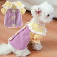 thumbnail image 2 of Pet Princess Dress - Lapel Collar Ruffle Sleeve - Pet Cat Dog Two-legged Plaid Dress - Clothes - Pet Supplies, 2 of 8