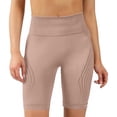 thumbnail image 5 of Women's Seamless High Waisted Yoga Biker Shorts, Butt Lifting Compression Athletic Shorts, Solid Color Workout Shorts for Gym, Running & Casual Wear(Khaki,XXL), 5 of 6