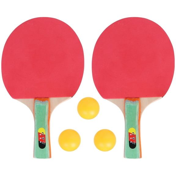 1 Set Table Tennis Racket Set Pong Paddle Set Table Tennis Racket for Adults Kids (2pcs Horizontal and Straight Racket  3 Balls)