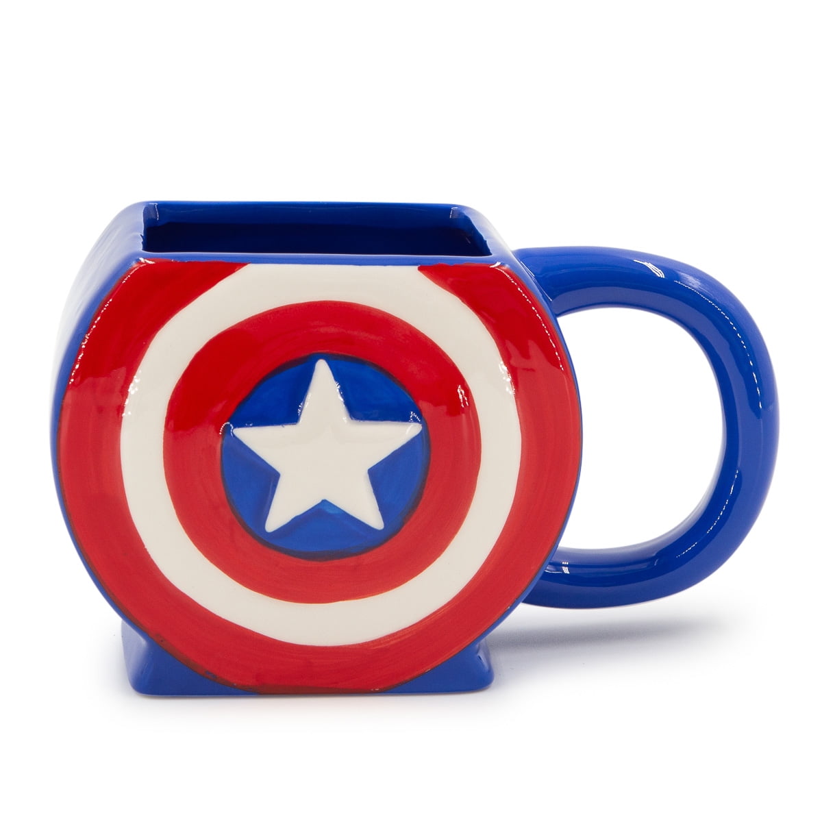 Silver Buffalo Marvel Captain America Shield Logo 3D 20oz Ceramic Mug Coffee Cup 