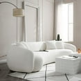 thumbnail image 6 of Williamspace 101" Modern Oversized Curved Sofa,Back Upholstered Boucle Couch with 4 Throw Pillows,4-Seat Teddy Boucle Fabric Couch for Living Room Office Apartment,Beige, 6 of 11