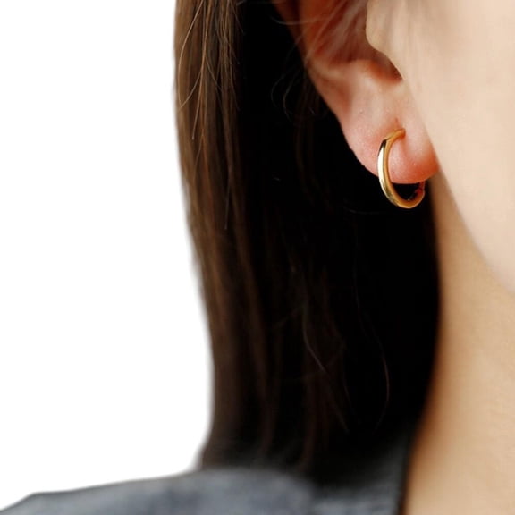 Hypoallergenic 13mm Small Lightweight Gold Earrings for Women Tragus and Earlobe Piercing
