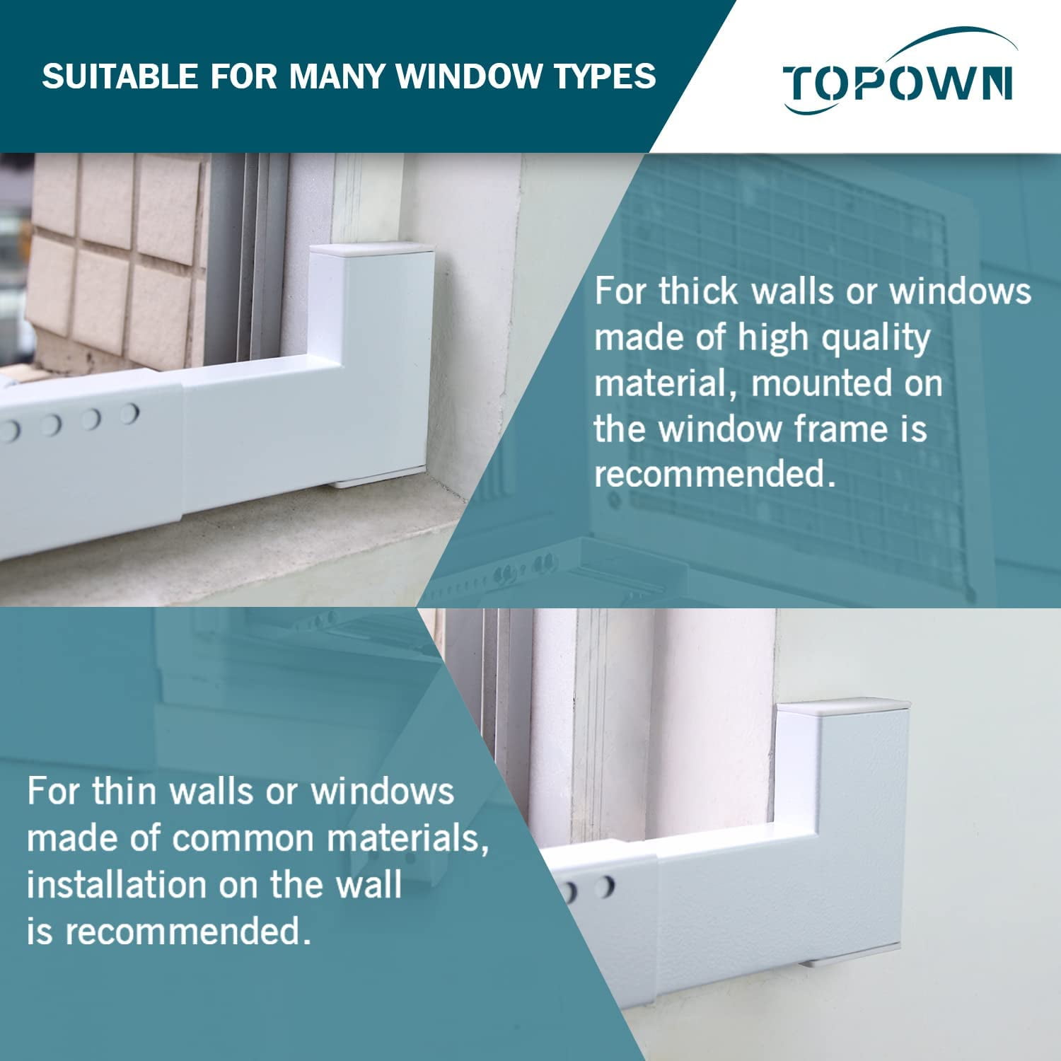 Buy TOPOWN Air Conditioner Window Bracket No Drill AC Window Support up