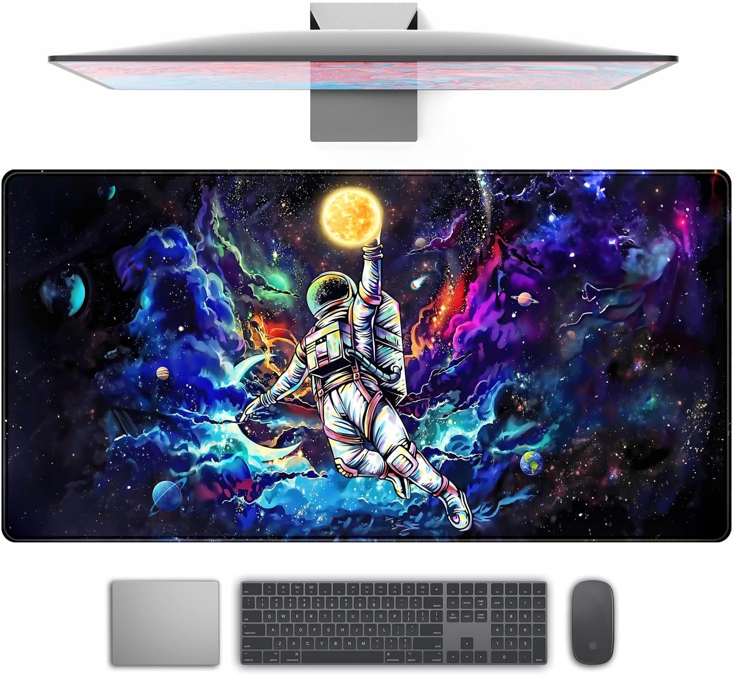 Dark Academia Desk Mat Mouse Pad XL Extended Large Gaming Desk Pad Mousepad, Mystical Green Plant Computer Laptop Keyboard and Mouse Mat, Desktop Protector Mat for Women Girl Office 31.5x11.8 in