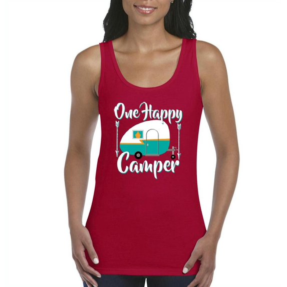 Womens ONE HAPPY CAMPER Tank Top