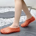 thumbnail image 2 of Achuyrbd Women's Crystal Jelly Hollow Out Flat Sandals Round Toe Breathable Comfort Beach Shoes, 2 of 5