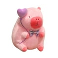 thumbnail image 4 of Peluche de carpincho rosa, muñeco de peluche, regalo de cumpleaños, cómodo coche de dibujos animados para habitación sostener globo 23cm, 4 of 9
