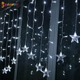 thumbnail image 3 of Spencer 16 Stars 96 LED Christmas Star Lights, Curtain String Lights Plug In for Bedroom Wall Decor with 8 Modes, Waterproof Hanging Window Lights For Winter Wonderland Christmas Decorations, 3 of 8