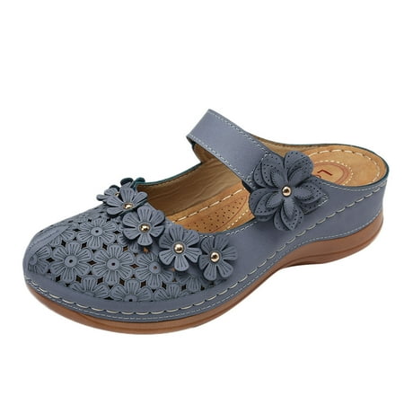 

Womens Sandals for Girls Comfy Hollow Out Round Toe Wedges Slippers Shoes
