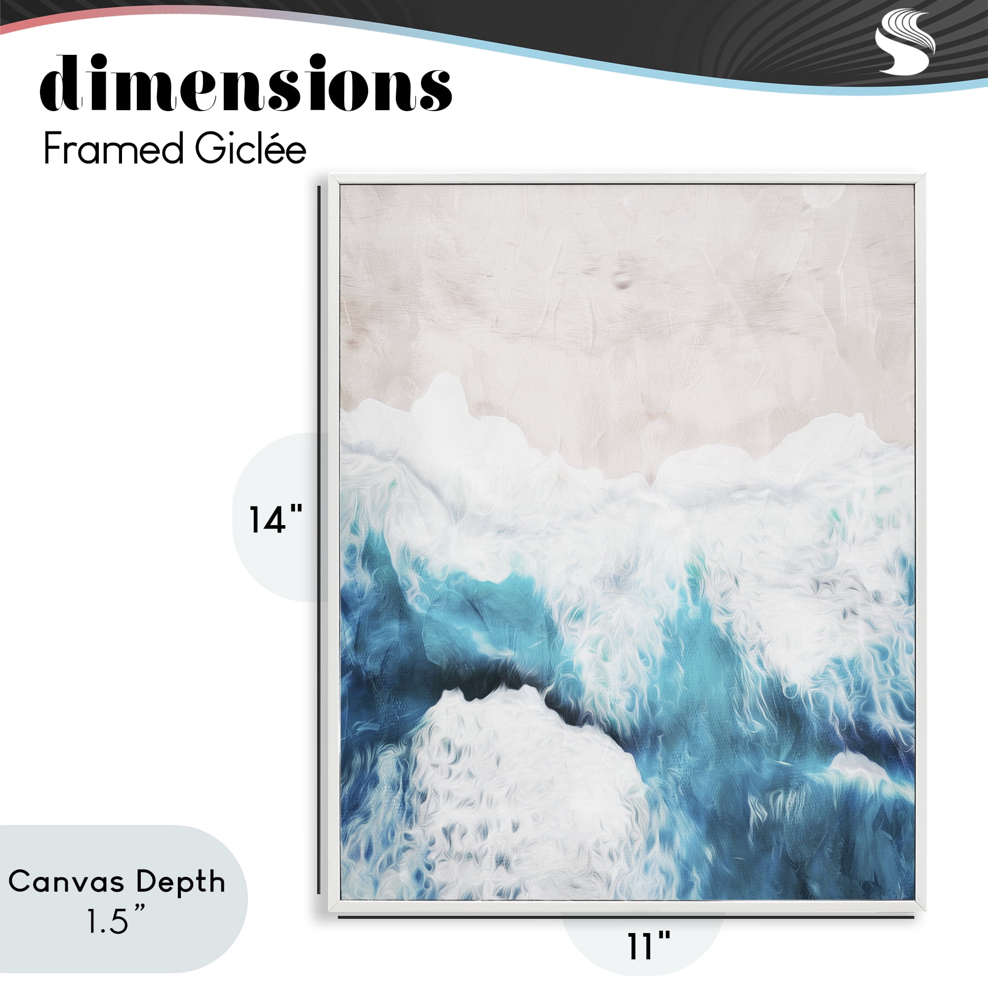 Stupell Industries On The Beach Aerial White Framed Giclee Art, design by Milli Villa