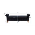 thumbnail image 2 of 63 inches Storage Bench, PU Leather End of Bed Bench with Rolled Arms and Button Decor, Upholstered Ottoman for Bedroom Living Room and Entryway, Weight Capacity 500 lbs, Black, 2 of 7
