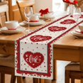 thumbnail image 5 of Red Valentine's Day Table Runner 108 Inches Long Farmhouse Dress Scarves, Love Heart Roses Romantic Rustic Dining Tablerunner for Coffee Table/Kitchen Island/Party Décor, 13" x 108", 5 of 8