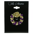 thumbnail image 2 of Mi Amore Wreath Brooch-Pin Gold-Tone/Purple, 2 of 2