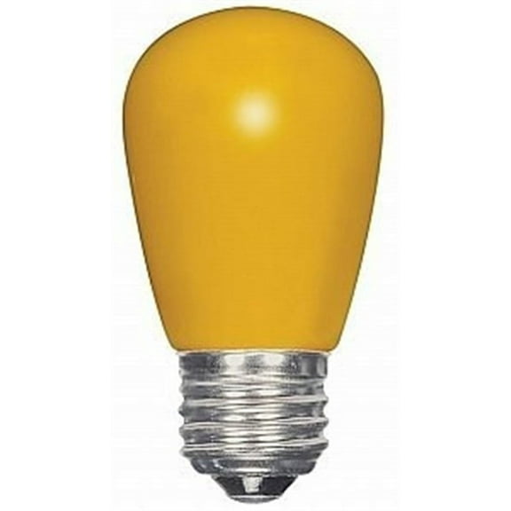 Satco S9169 - 1.4 watt LED; S14; Ceramic Yellow; Medium base; 120 volts