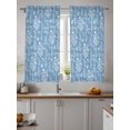 thumbnail image 2 of Blue Botanical Curtains 45 Inch Length, Sheer Curtains for Bedroom Living Room Window Spring Summer Chic Wildflowers Rod Pocket Voile Drapes Kitchen Curtains Small Half Window 42"x45" 2 Panels, 2 of 7