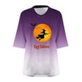 thumbnail image 4 of FDGIU Halloween Shirts for Women Women's Halloween Fashion Daily Printed V-neck Three Quarter Sleeve 3/4 Sleeve T-shirt Large Loose Top Spooky Season Graphic, 4 of 4