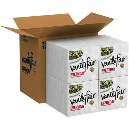 Vanity Fair Everyday Napkins, 1100 Count, White Paper Napkins, 110 Count (Pack of 10)