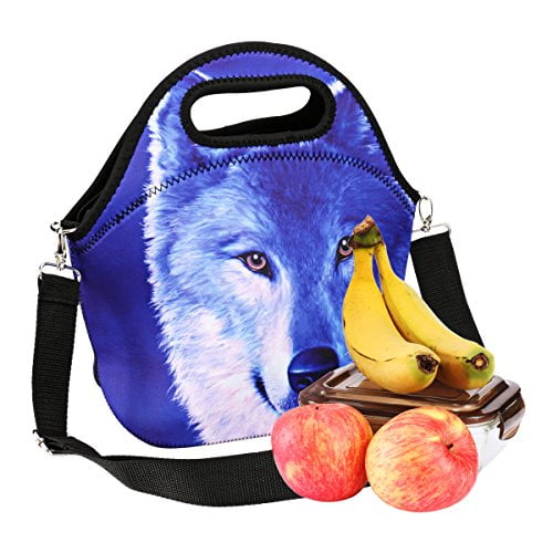 neoprene lunch bag with shoulder strap