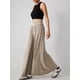 thumbnail image 4 of Pantalones Palazzo Holgados de Cintura Alta Elástica para Mujer, Informales, con Bolsillos, Holgados y Largos de Otoño Caqui L, 4 of 9