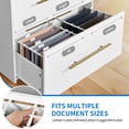 thumbnail image 7 of Dextrus 2 Drawer File Cabinet with Charging Station, Office Storage Filing Cabinet, White, 7 of 7