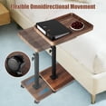 thumbnail image 4 of C Shaped End Table For Couch  Adjustable Height Side With Wheels Tv Trays Sofa Bedroom Living Room Small Spaces, 4 of 7