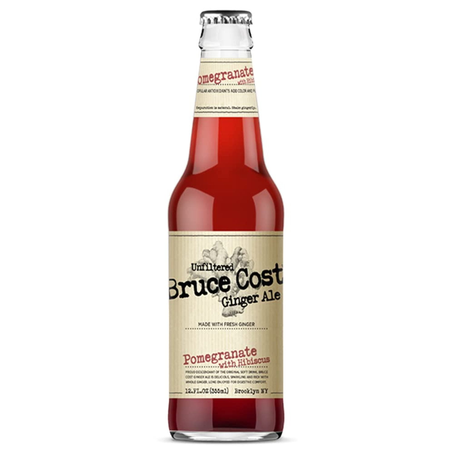 FulnKye Unfiltered Ginger Ale Pomegranate with Hibiscus 12 oz (24