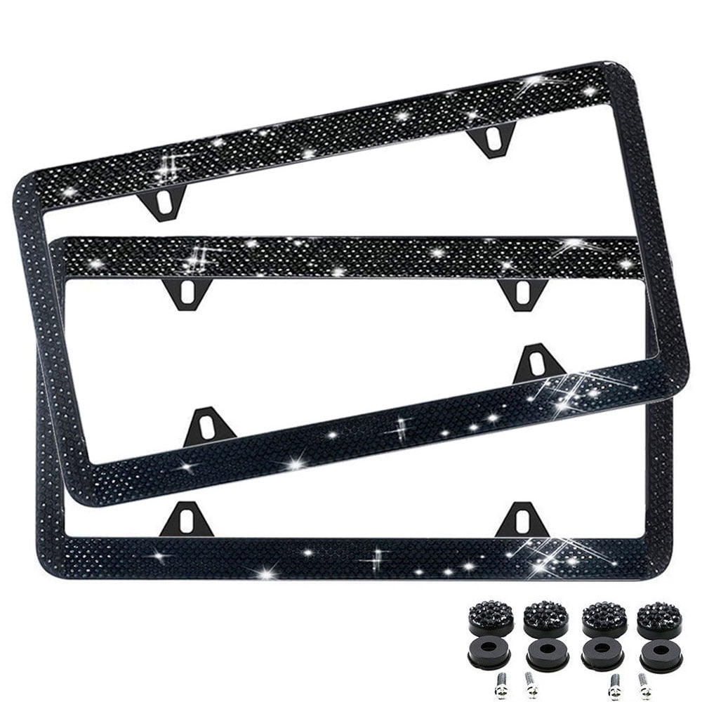 Screw Bolt Caps for Car-Truck 2 Camo-Girl Chrome Plastic License Plate Frames